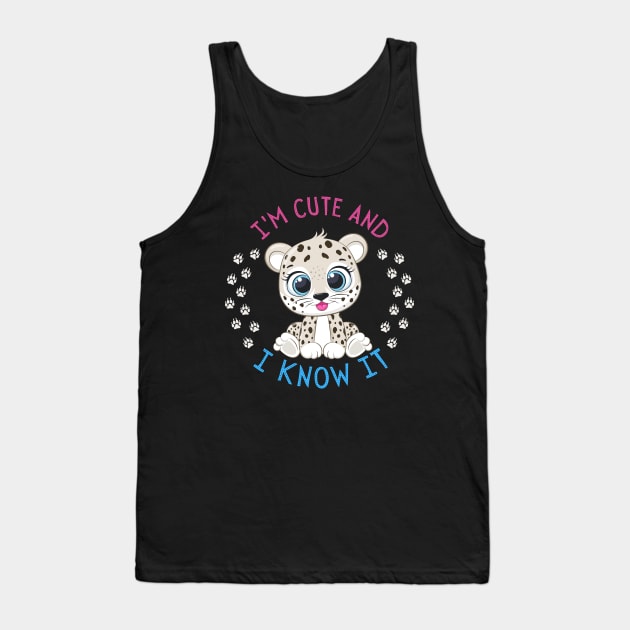 I'm Cute and I know it Cookie Sweet little tiger cute baby outfit Tank Top by BoogieCreates